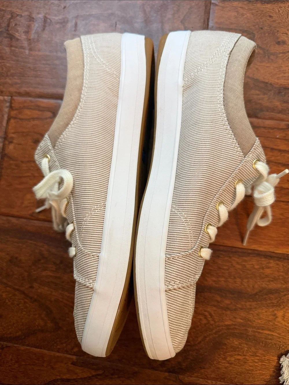 Keds Beige Canvas Dream Foam Lace-Up Sneakers